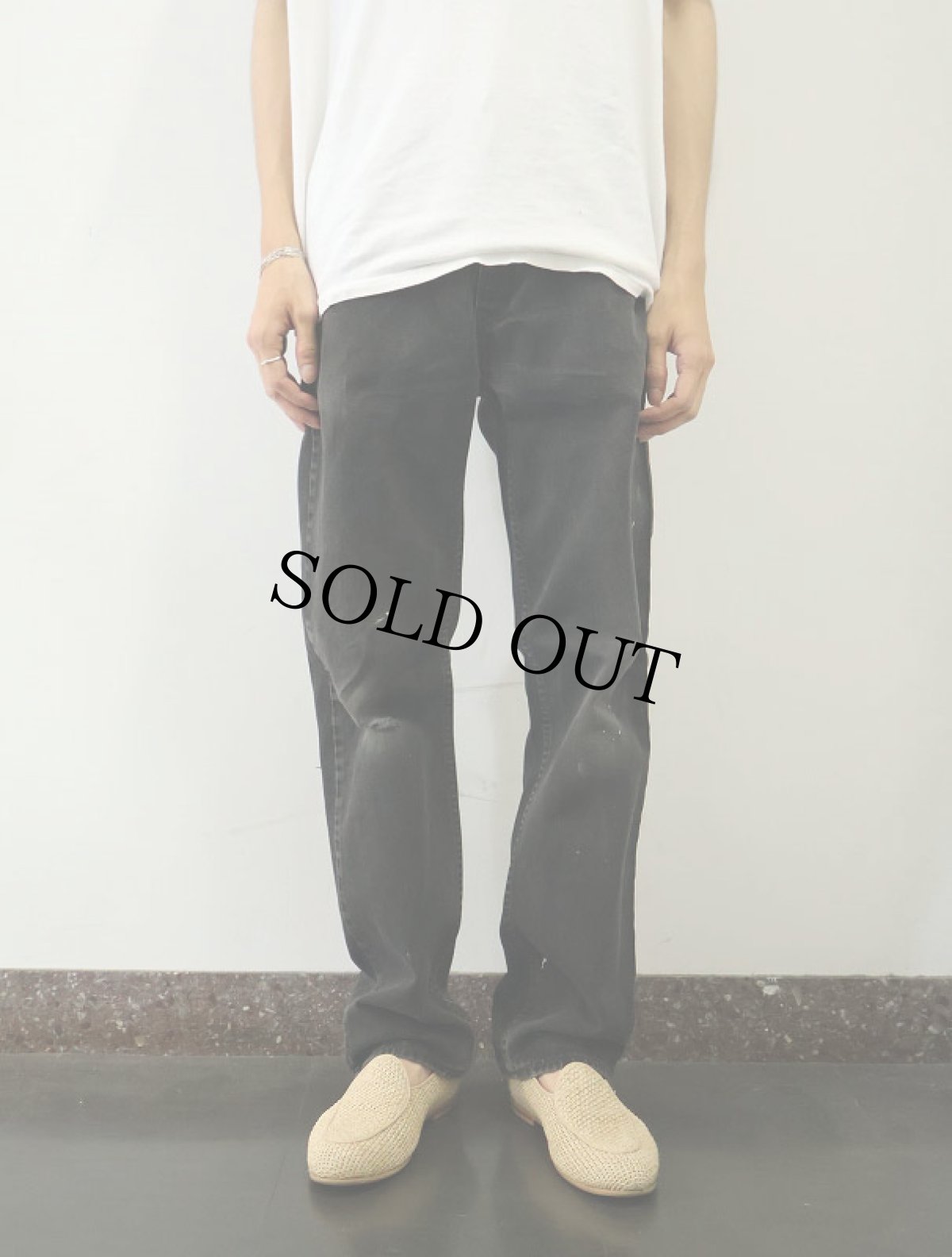 画像2: 2000's Levi's 505 USA製 サルファブラック デニムパンツ W31 (2)