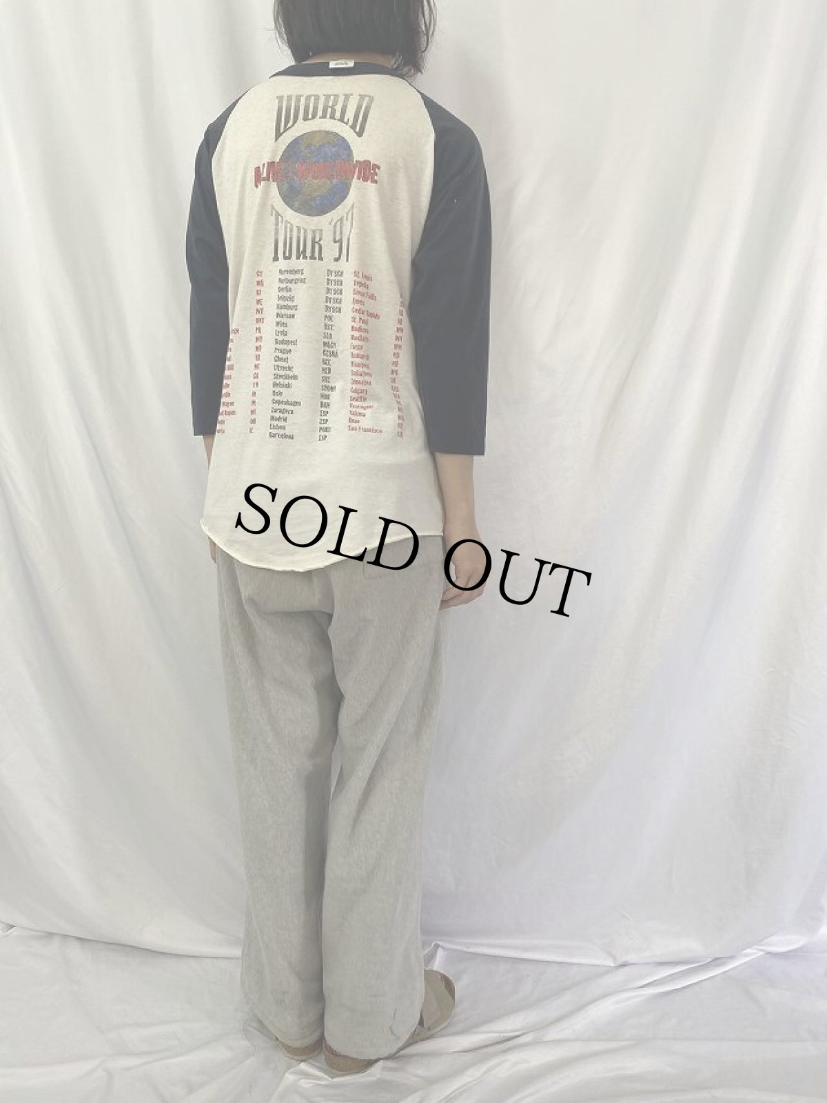 画像4: 90's KISS USA製 ハードロックバンド ツアーラグランロンT L (4)