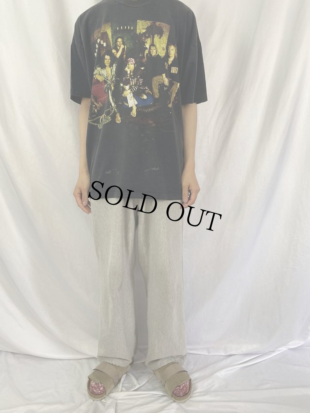画像2: 90's AEROSMITH ハードロックバンドツアーTシャツ XL (2)