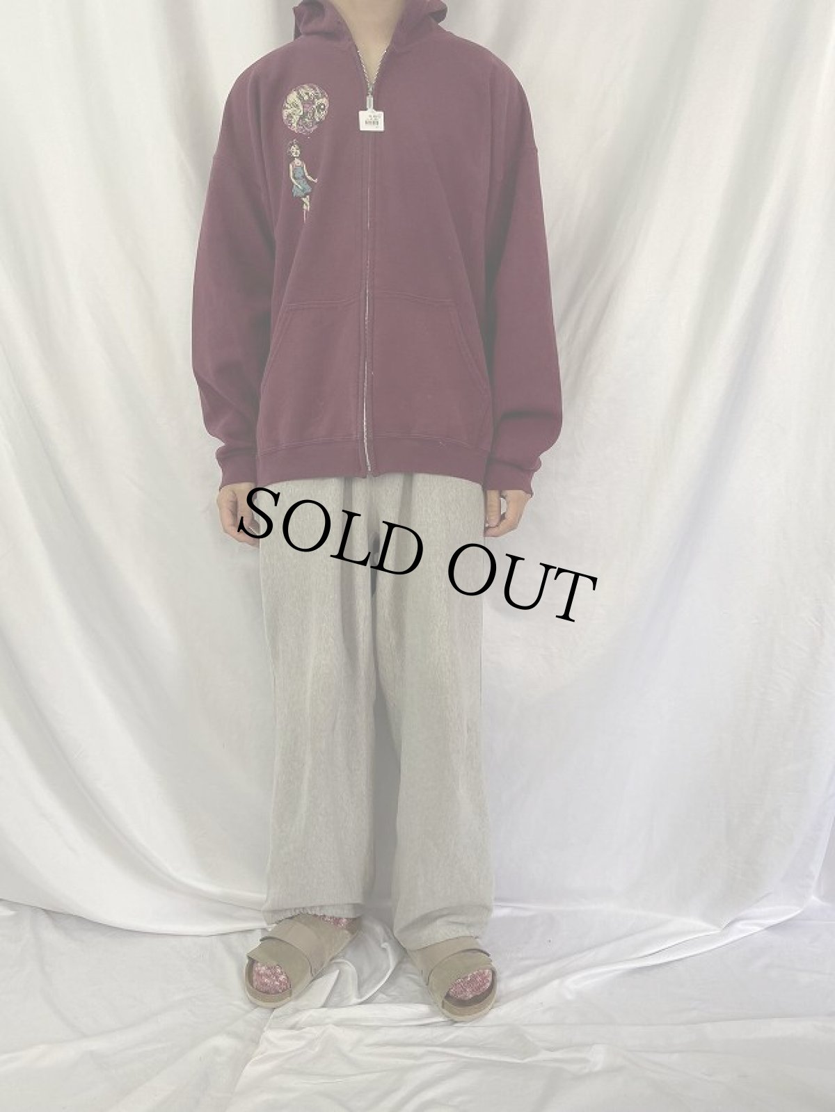 画像2: A Lot Like Birds ハードコアバンド スウェットジップパーカー XL (2)