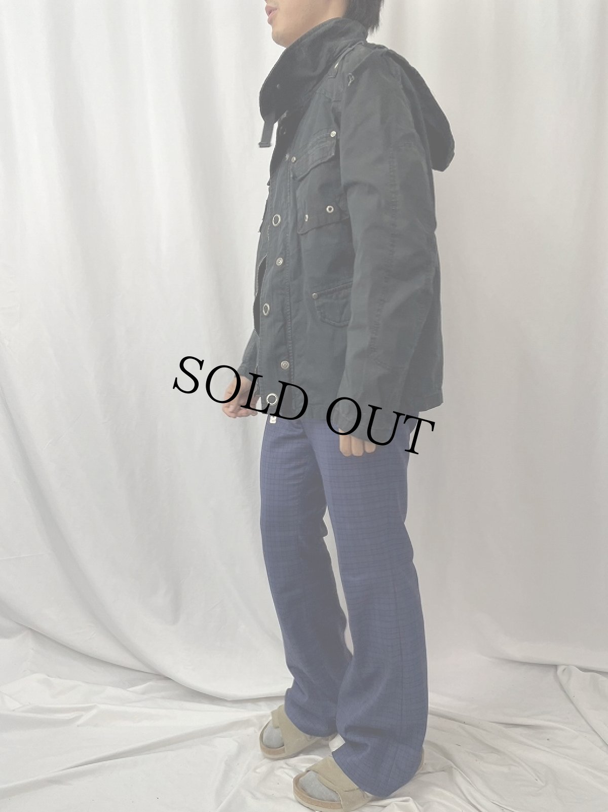 画像3: G-STAR "M-65TYPE" リップストップ コットンジャケット BLACK L (3)