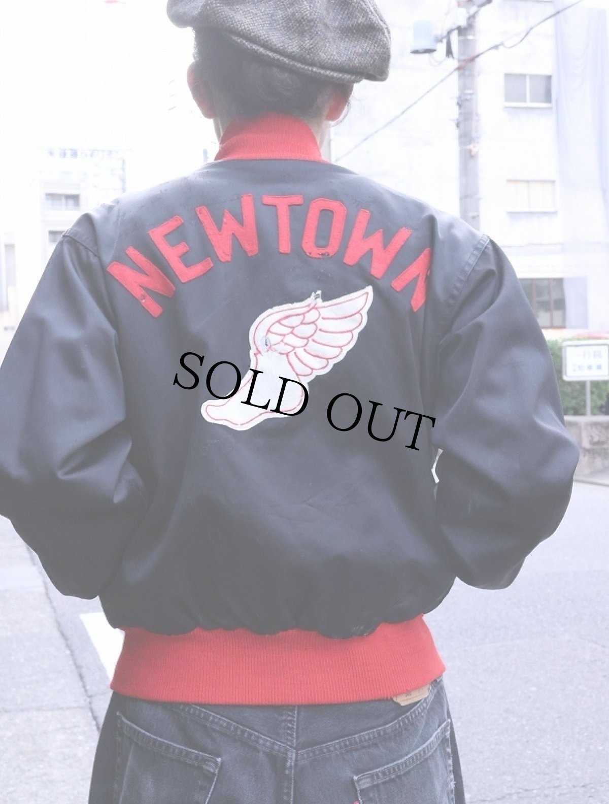 画像1: 50〜60's HUBER "NEWTOWN" フェルトパッチ付き ウイングフット スタジャン SIZE40 (1)