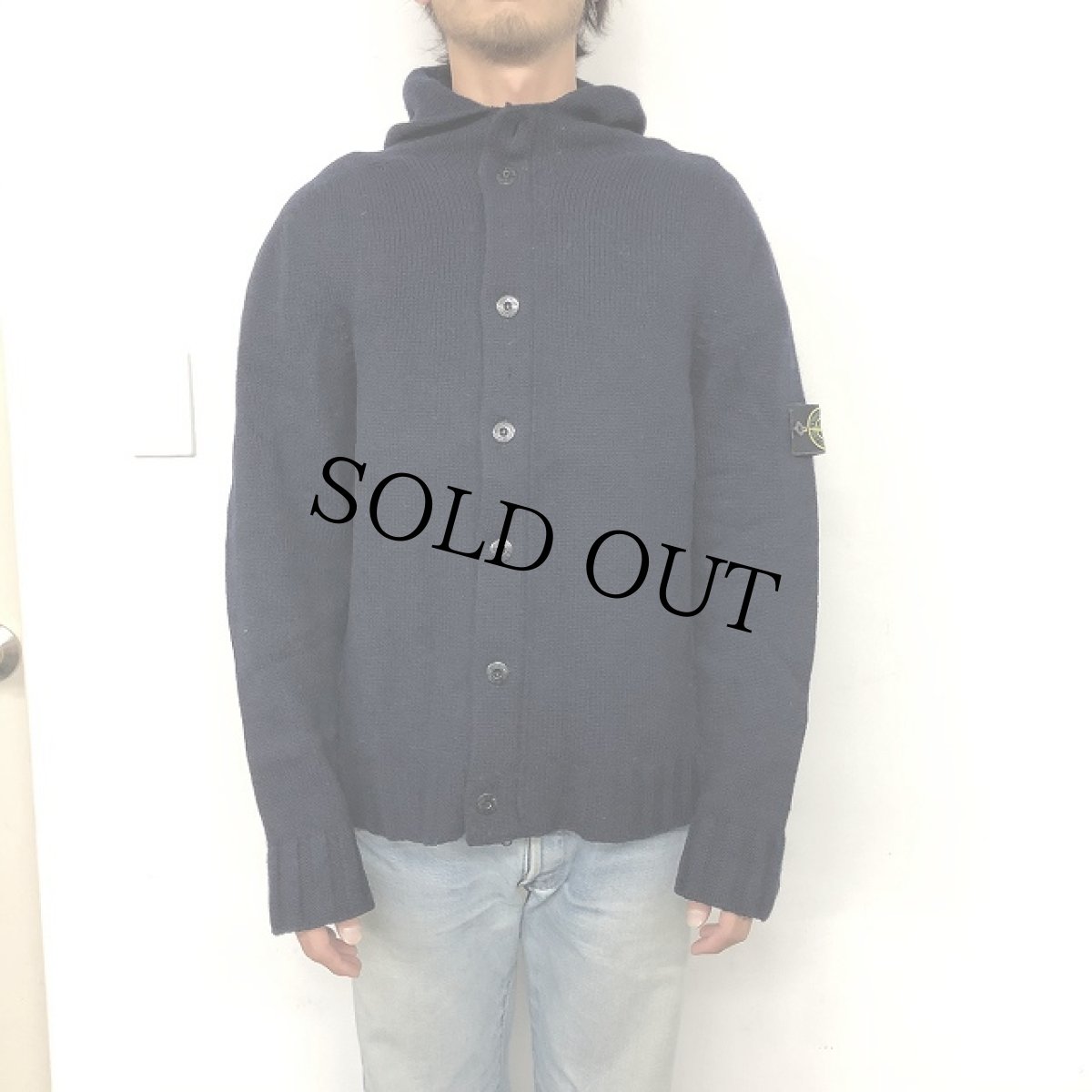 画像2: STONE ISLAND ITALY製 Wool Knit Cardigan Hoodie (2)