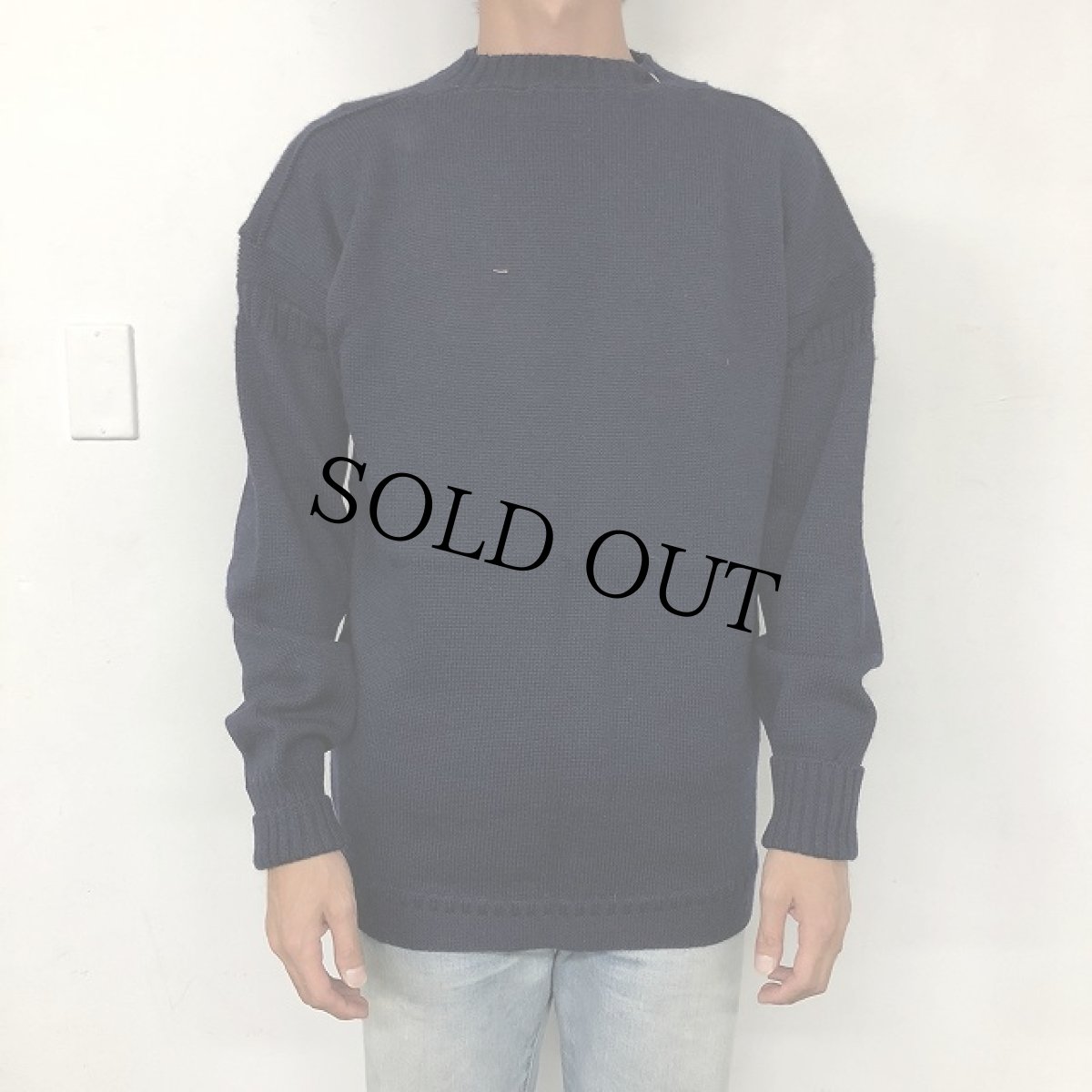 画像2: VINTAGE Guernsey Sweater Navy (2)