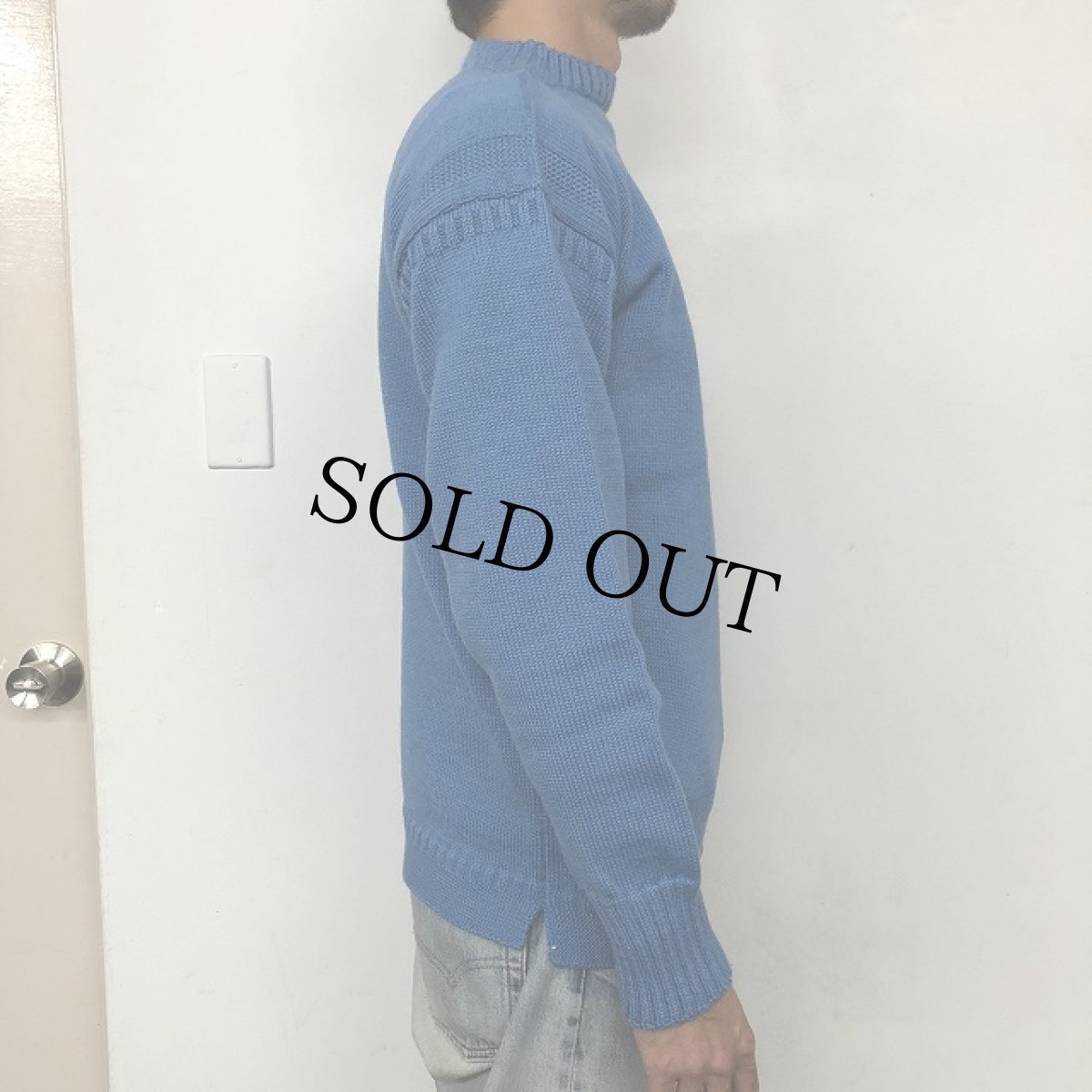 画像3: VINTAGE ガンジーセーター LIGHT BLUE (3)
