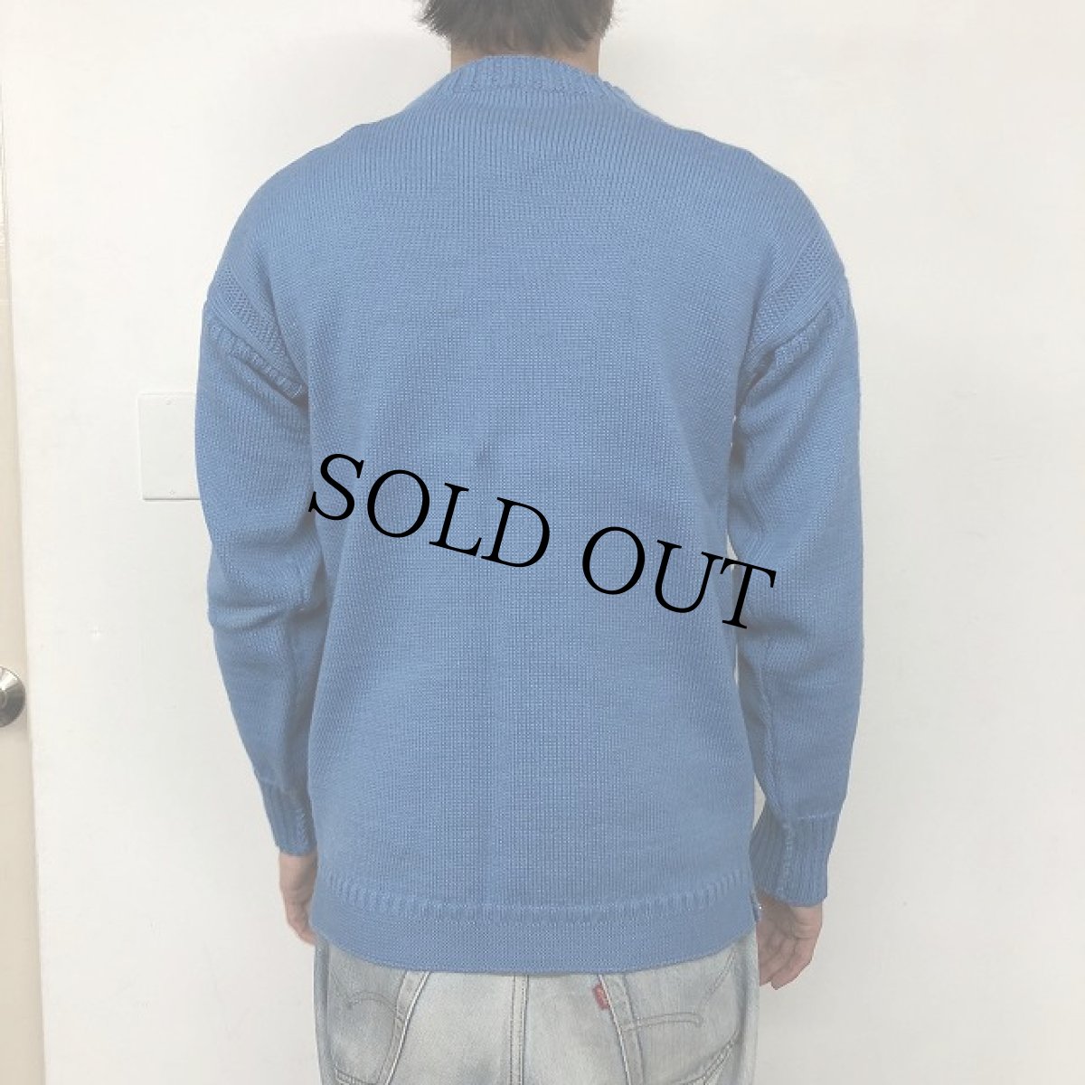 画像4: VINTAGE ガンジーセーター LIGHT BLUE (4)