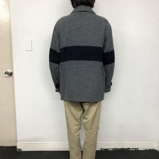 画像4: 【SALE】 30's ボーダー柄 ウールダブルブレストコート (4)