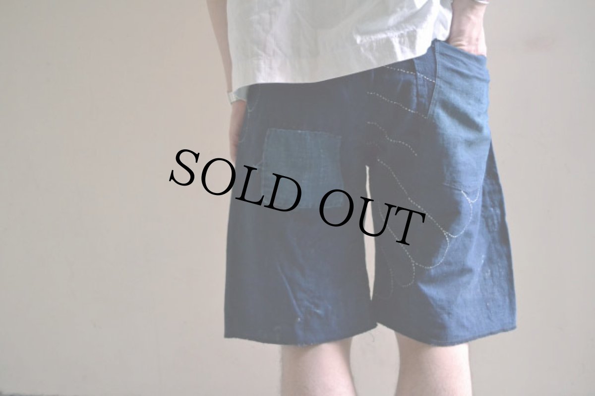 画像2: //Feeet × a little 古布パッチワークショートパンツ (2)