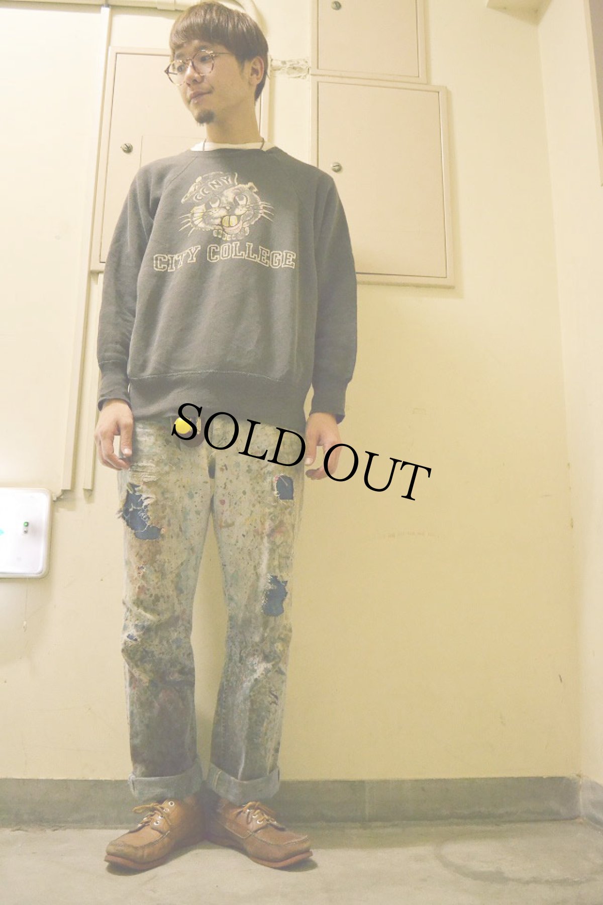 画像2: 60's カラーフロッキープリントスウェット (2)