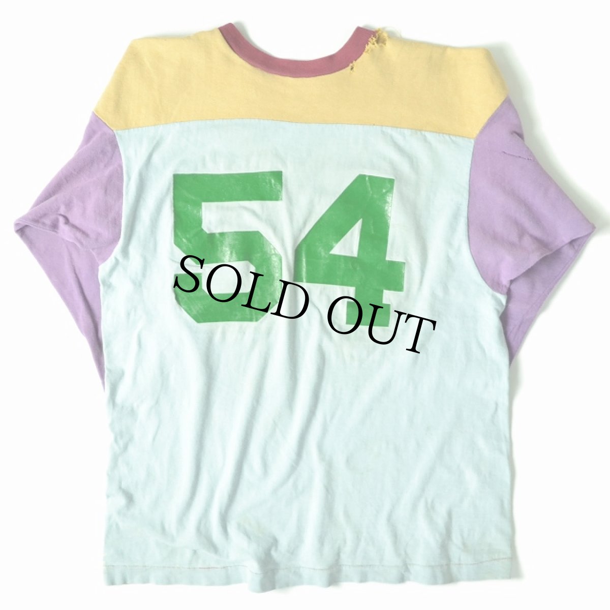 画像2: 70's Champion フットボールTシャツ クレイジーパターン (2)