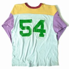 画像2: 70's Champion フットボールTシャツ クレイジーパターン (2)