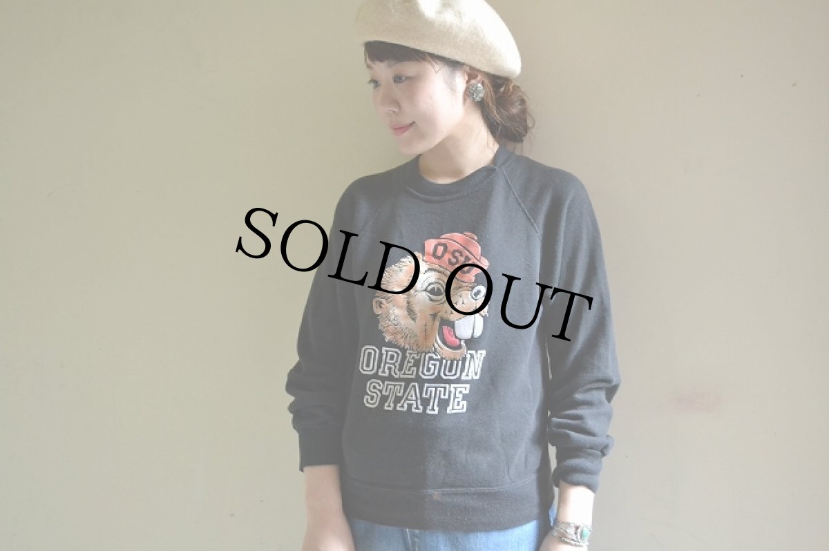 画像3: 70's カレッジフロッキープリントスウェット (3)