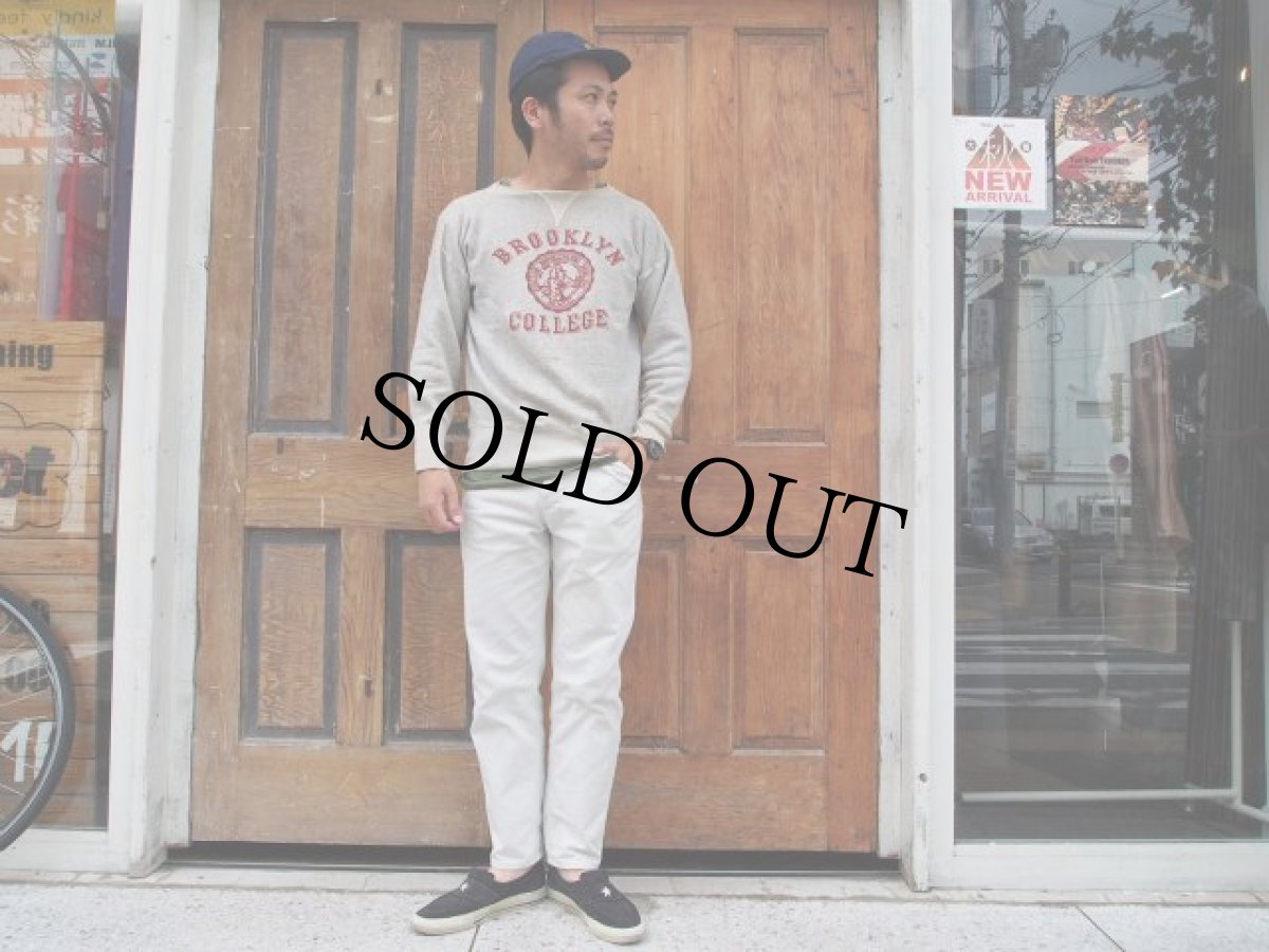 画像2: 50's "BROOKLYN COLLEGE" 3段フロッキープリント前Vスウェット (2)