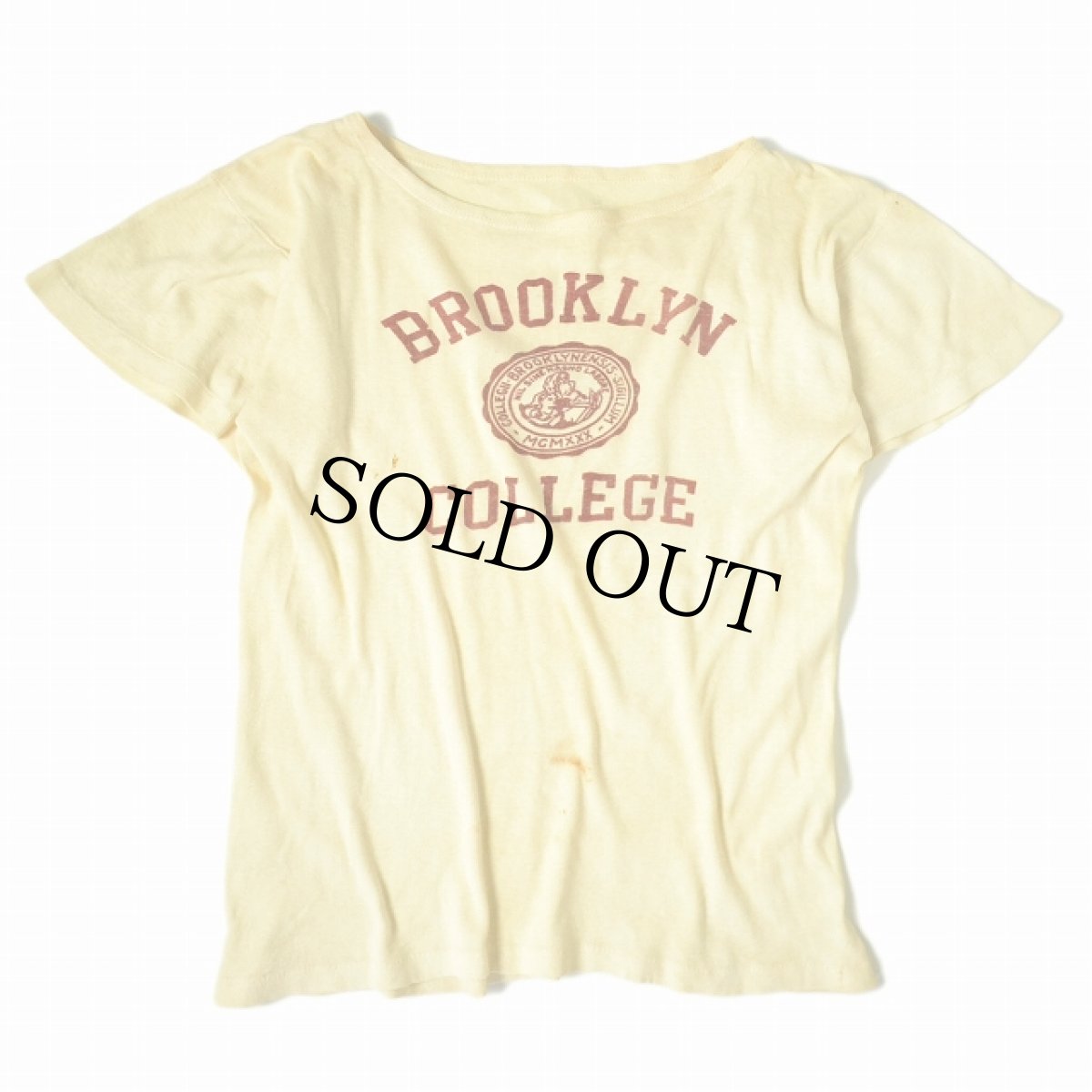 画像1: 40's "BROOKLYN COLLEGE" 3段プリントTシャツ (1)