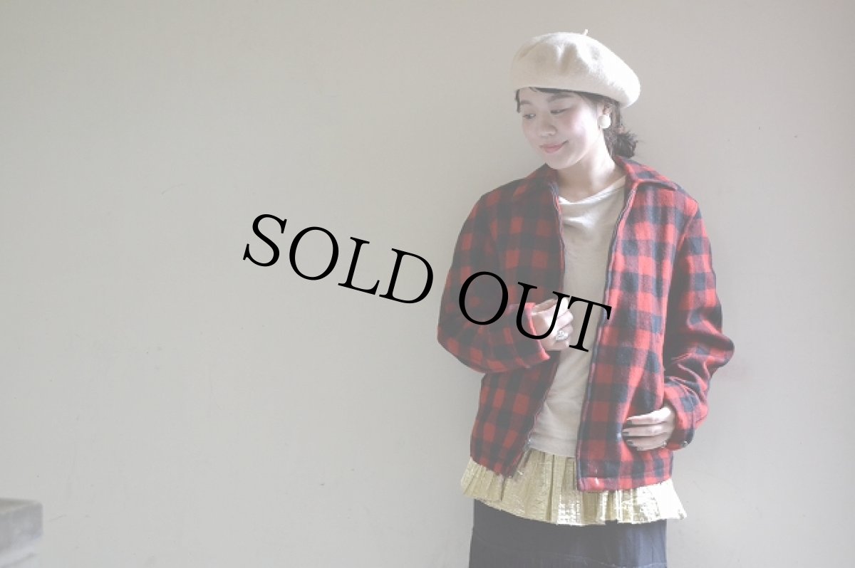 画像2: 40's チェック柄ウールスポーツジャケット (2)