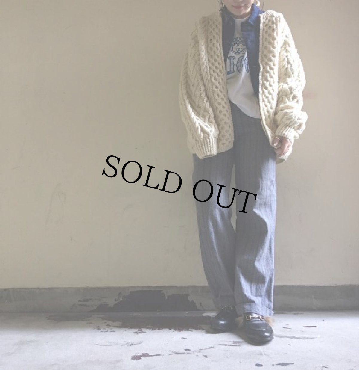 画像2: 40's 黒シャン ストライプ柄織り ワークパンツ (2)