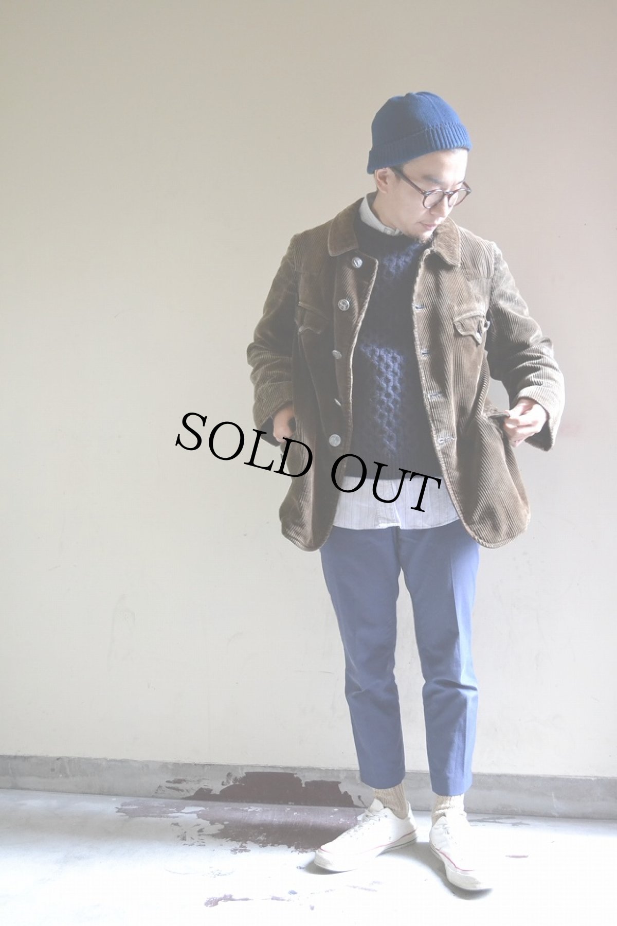 画像3: 30's〜40's FRANCE 動物ボタンコーデュロイハンティングジャケット (3)