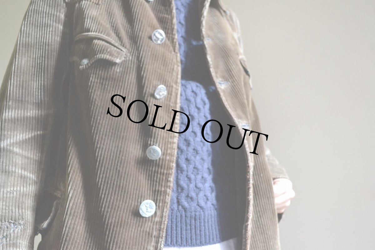 画像5: 30's〜40's FRANCE 動物ボタンコーデュロイハンティングジャケット (5)