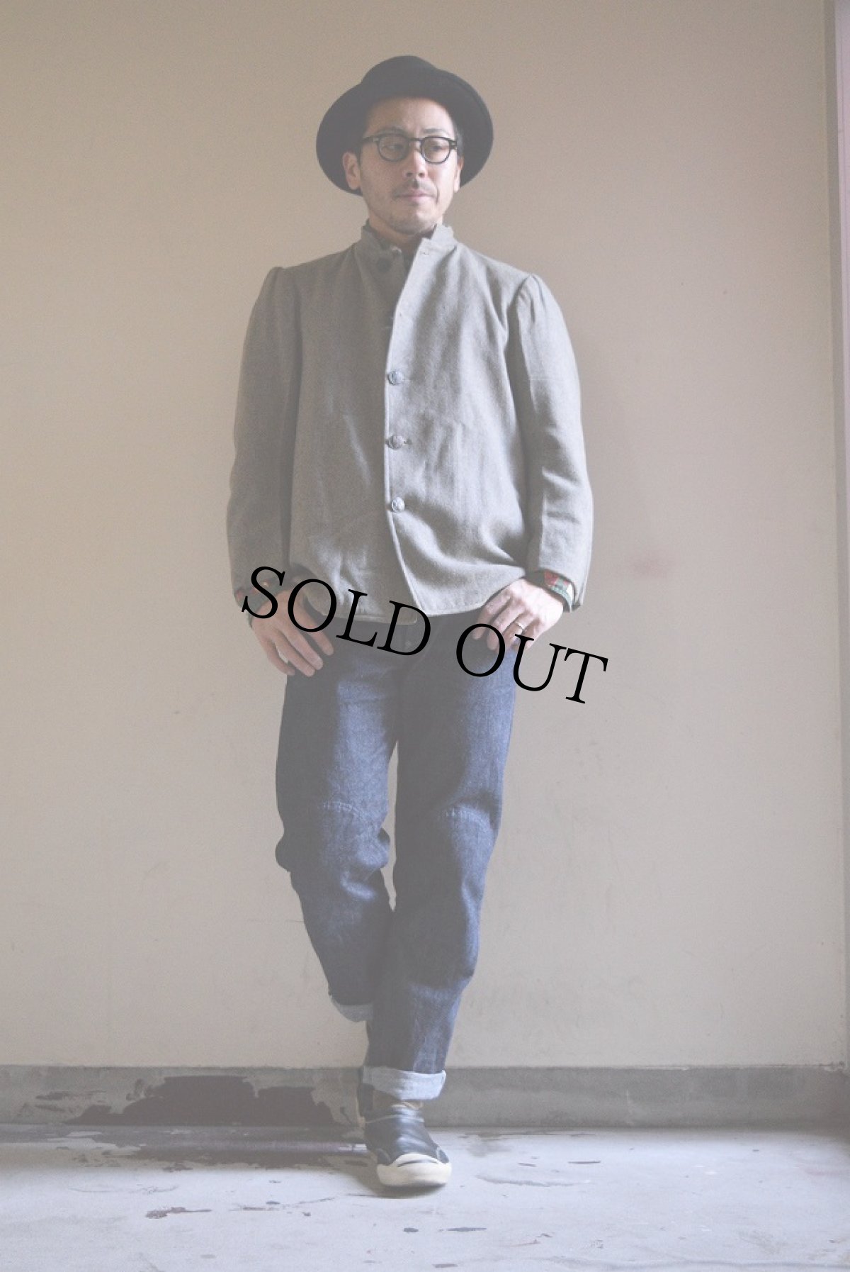 画像2: 40's US 囚人 マオカラーウールジャケット (2)