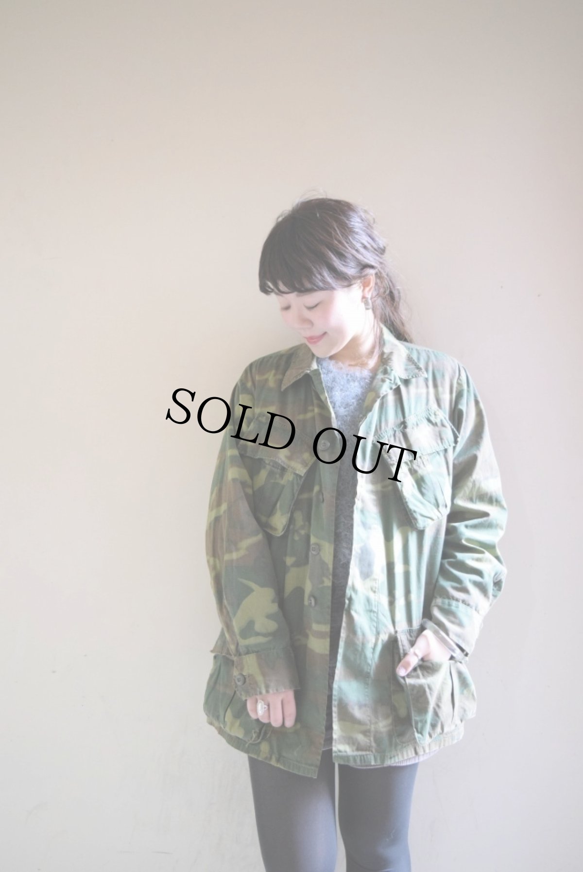 画像2: 60's ERDL 初期型GreenLeaf迷彩ノンリップジャングルファティーグジャケット (2)