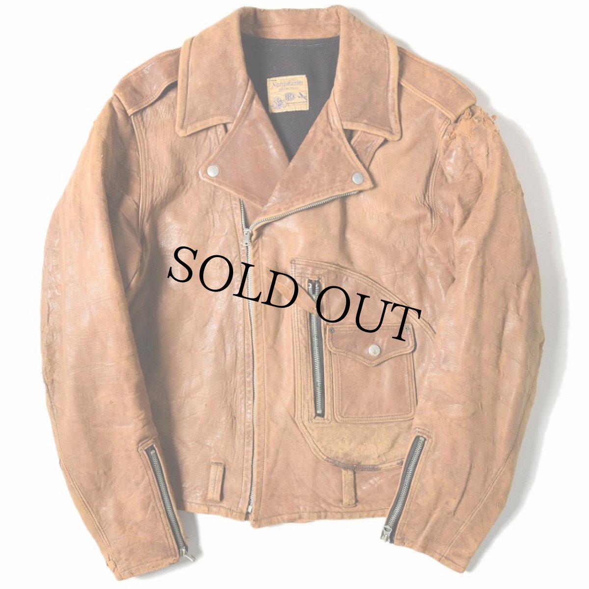 画像2: 40's BECK Dポケレザーダブルライダースジャケット (2)