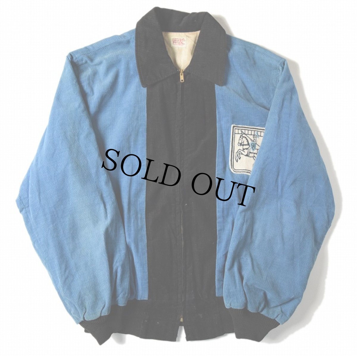 画像2: 50's E-K SPORTSWEAR チェーンステッチ入り切替コーデュロイジャケット (2)