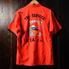 画像1: 60's "TRI-SERVICE" スーベニアボーリングシャツ (1)