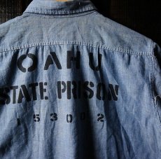 画像1: 50's "OAHU STATE PRISON" シャンブレープリズナーシャツ (1)