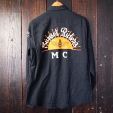 画像1: 50's〜60's H BAR C "Sunset Riders MC" 刺繍入りレーヨンウエスタンシャツ (1)