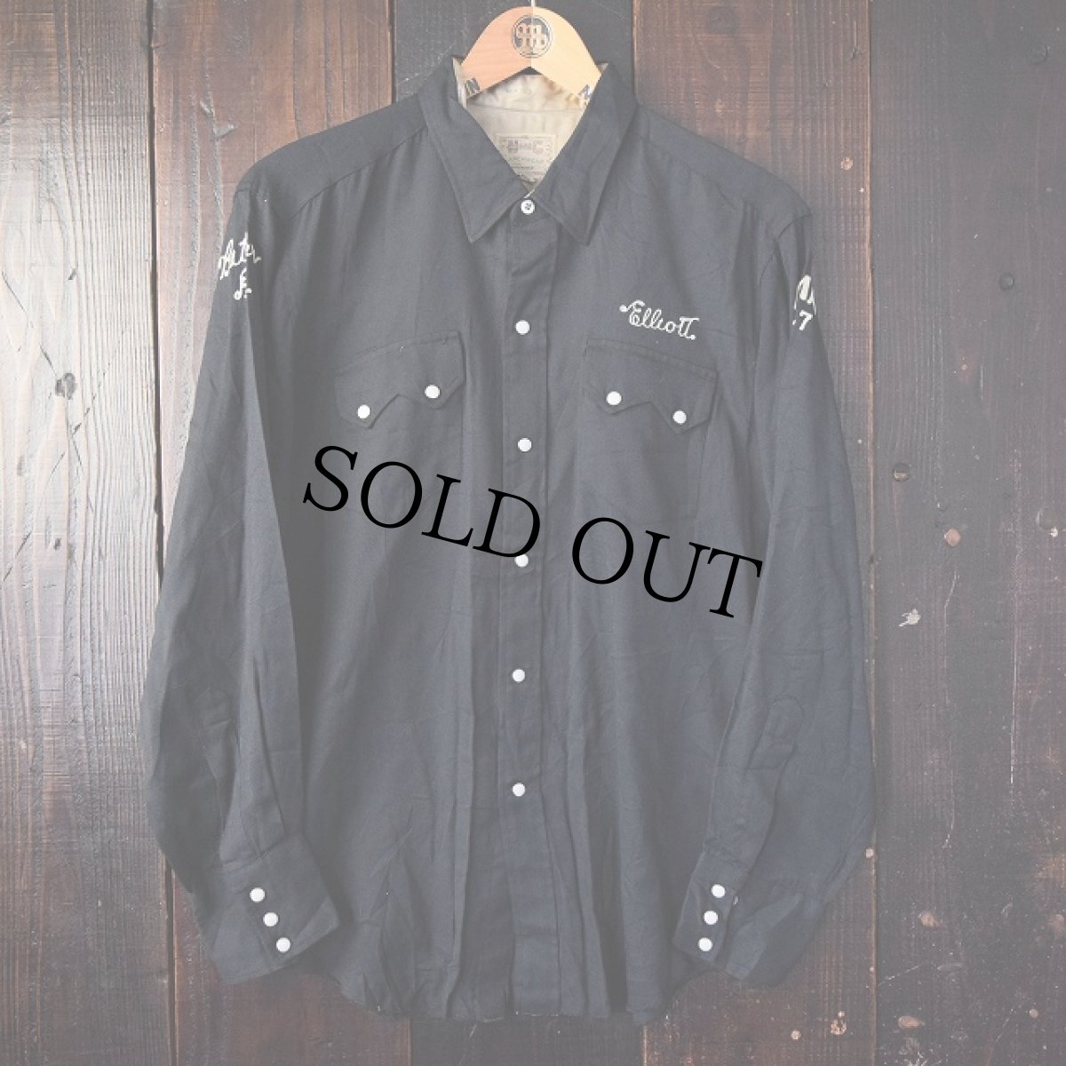 画像2: 50's〜60's H BAR C "Sunset Riders MC" 刺繍入りレーヨンウエスタンシャツ (2)