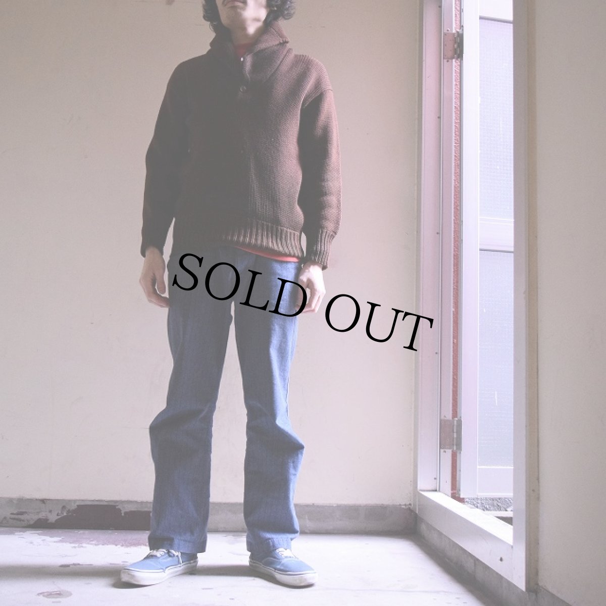 画像2: 30's〜40's プルオーバーショールカラーニットセーター (2)