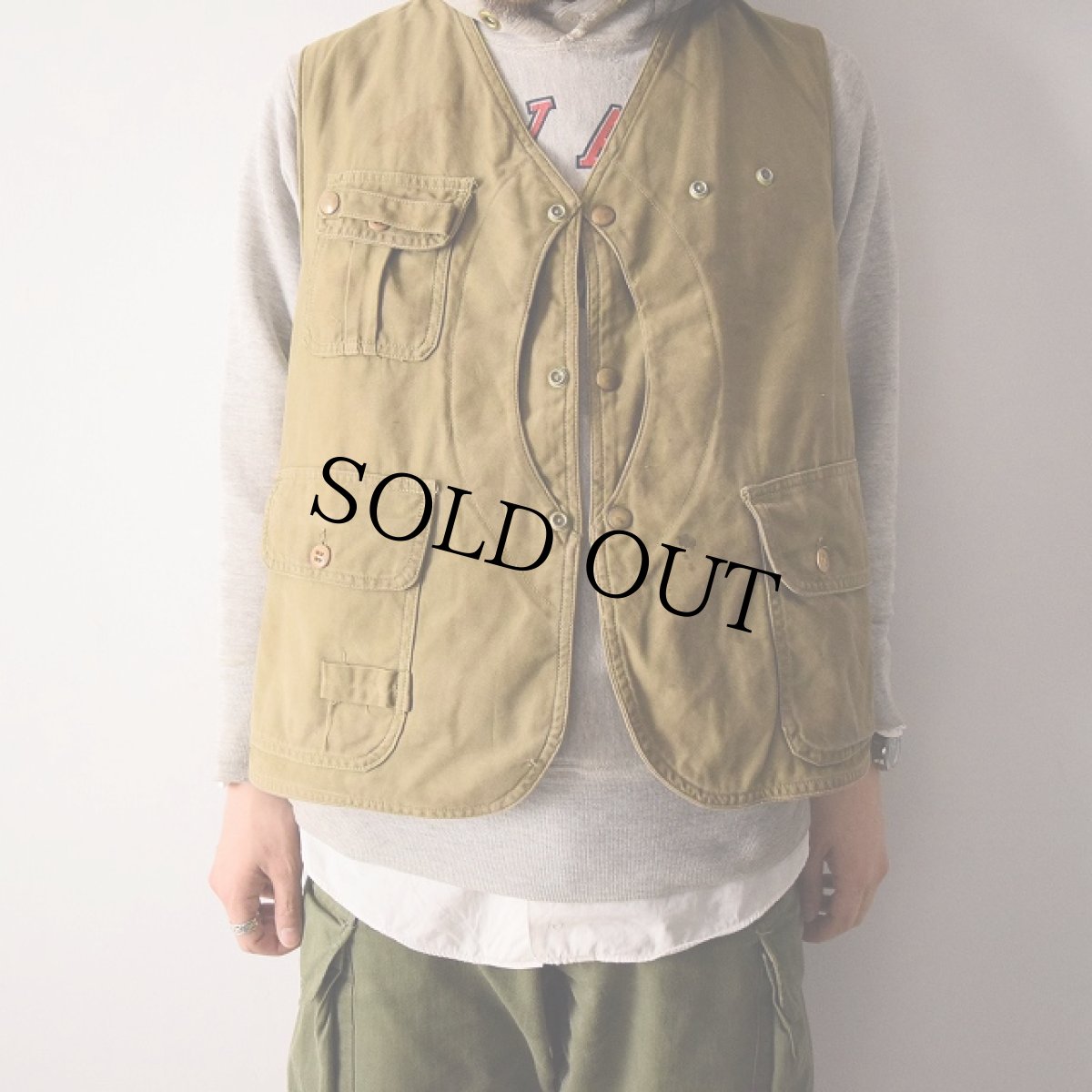 画像4: 50's L.L.BEAN ハーフムーンポケットフィッシングベスト (4)