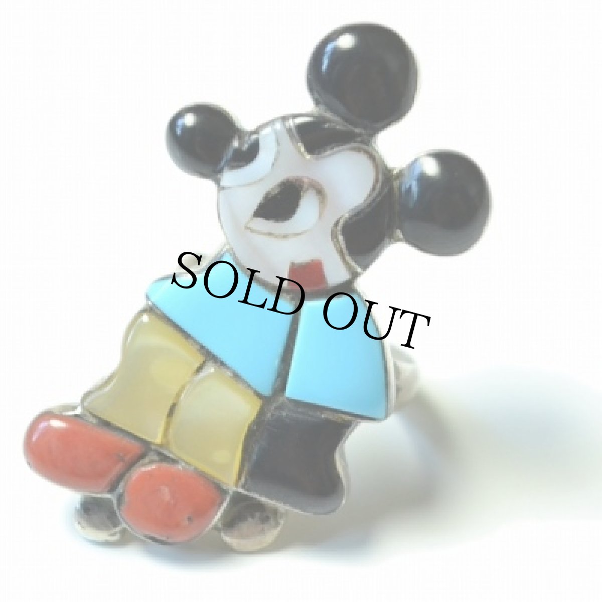 画像1: 60's〜70's ZUNI Mickey Mouse Inlay Ring (1)