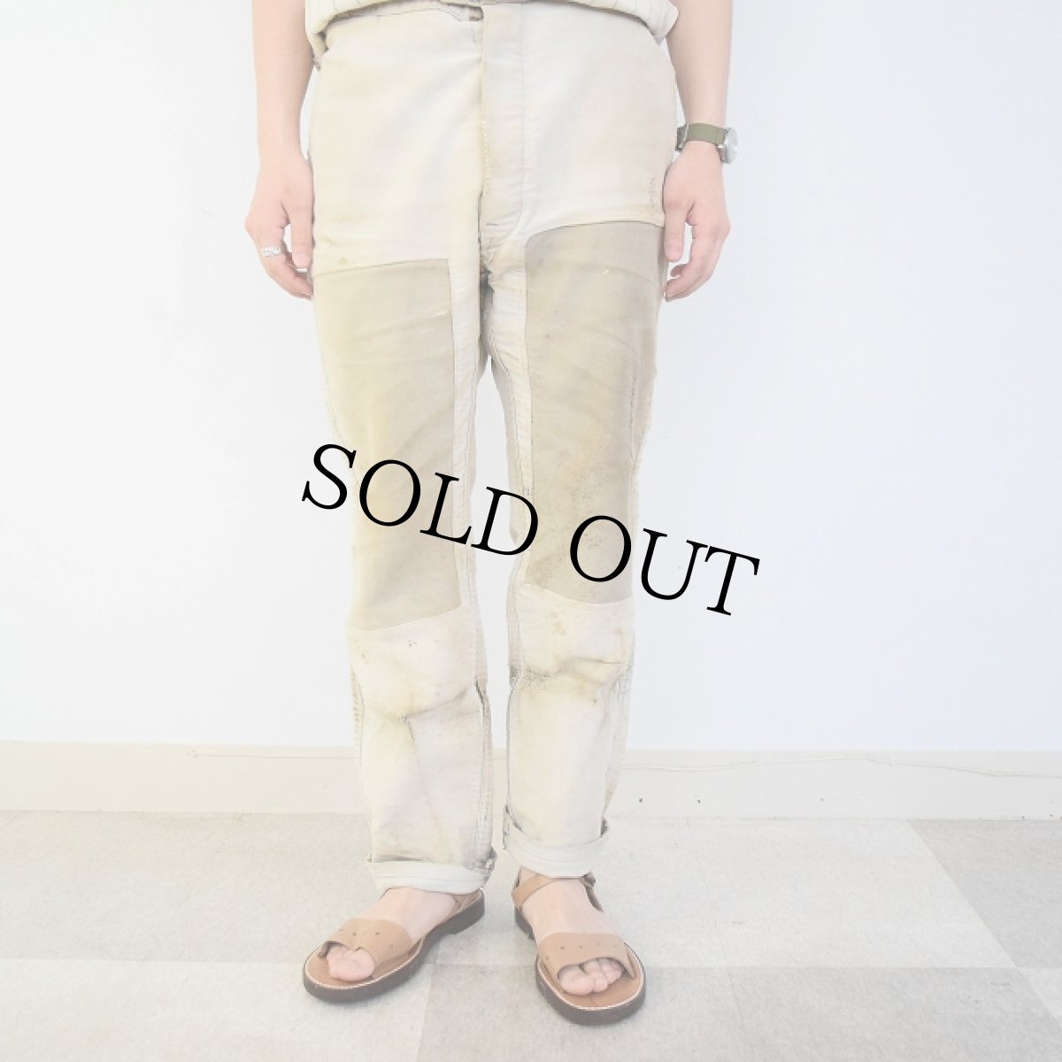 画像3: 40's LE MONT ST MICHEL モールスキンワークパンツ (3)