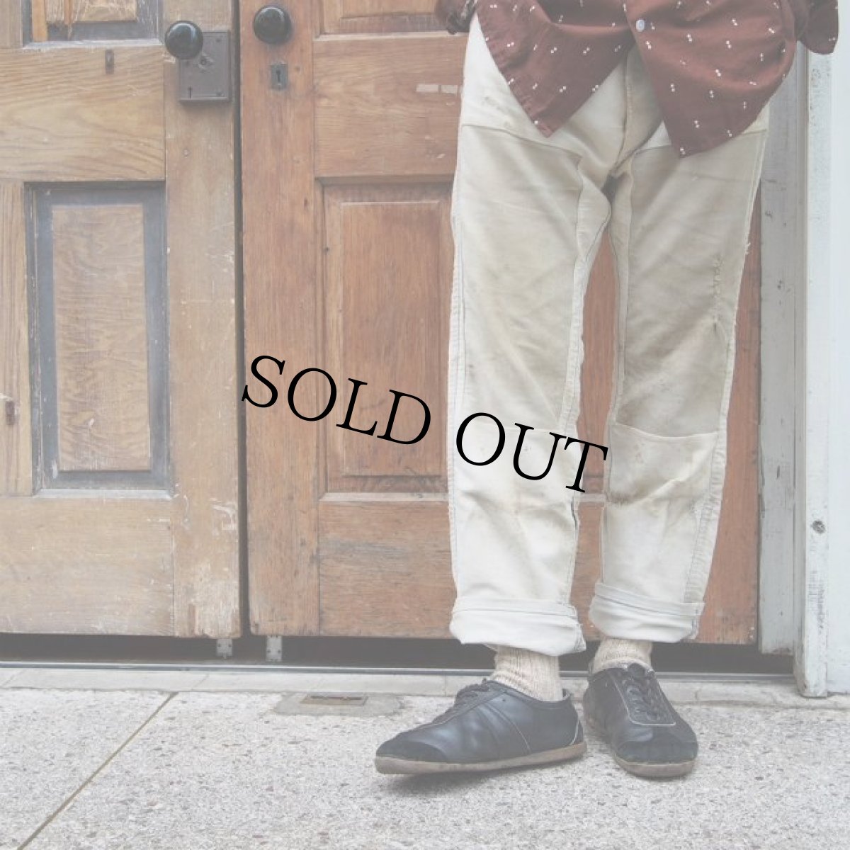 画像2: 40's LE MONT ST MICHEL モールスキンワークパンツ (2)