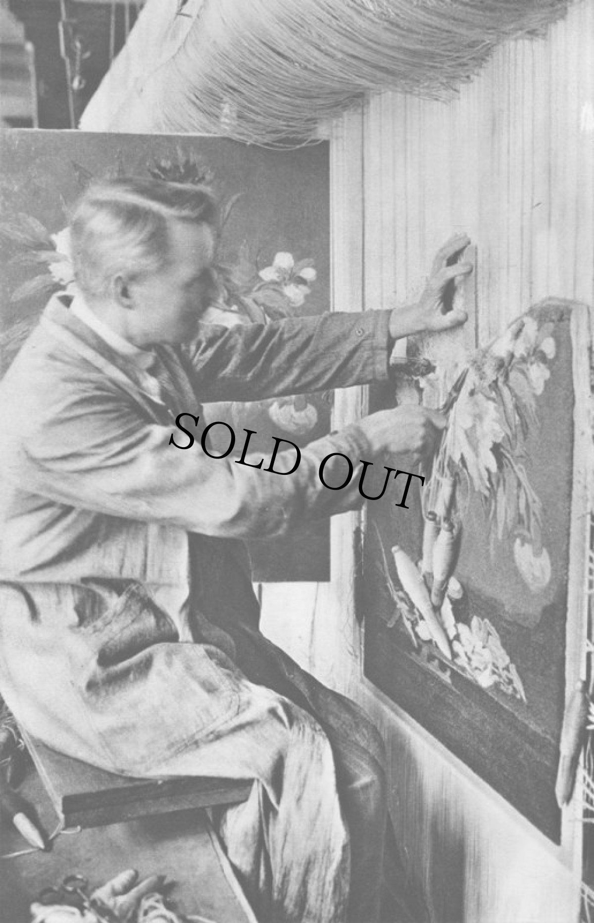 画像10: 40's〜50's FRANCE AUMOLINEL ブラックリネンアトリエコート (10)