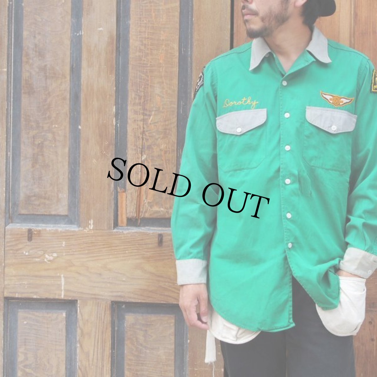 画像5: 40's Flying Dices Motor Cycle ポプリンシャツ (5)