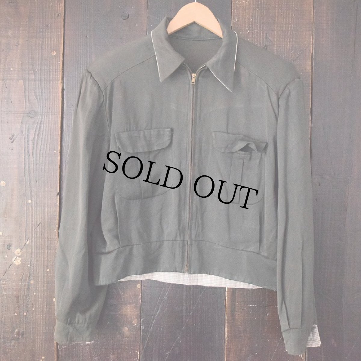 画像2: 50's 千鳥格子柄リバーシブルギャバジャケット (2)