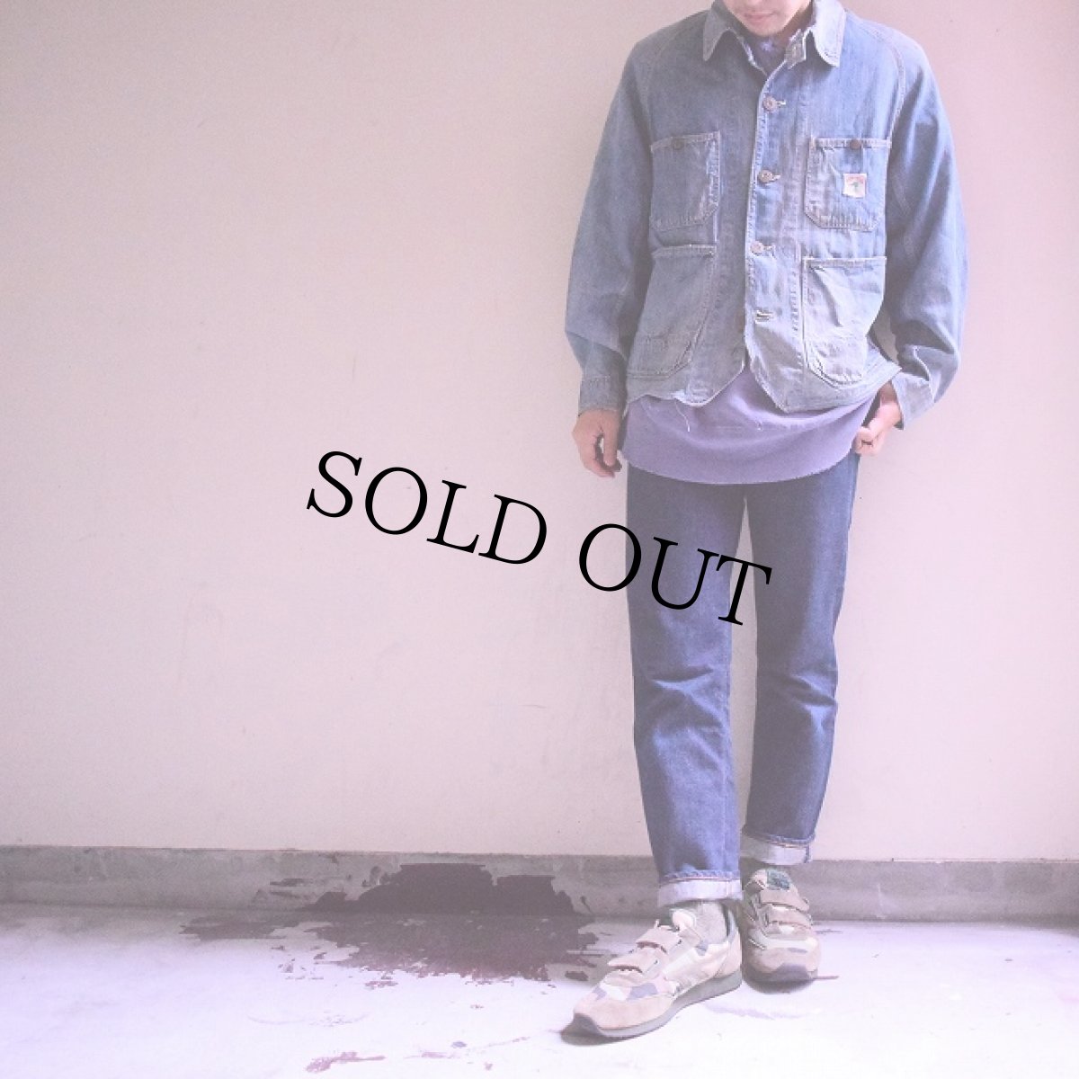 画像2: 〜40's DUCK HEAD チンスト付き デニムカバーオール (2)