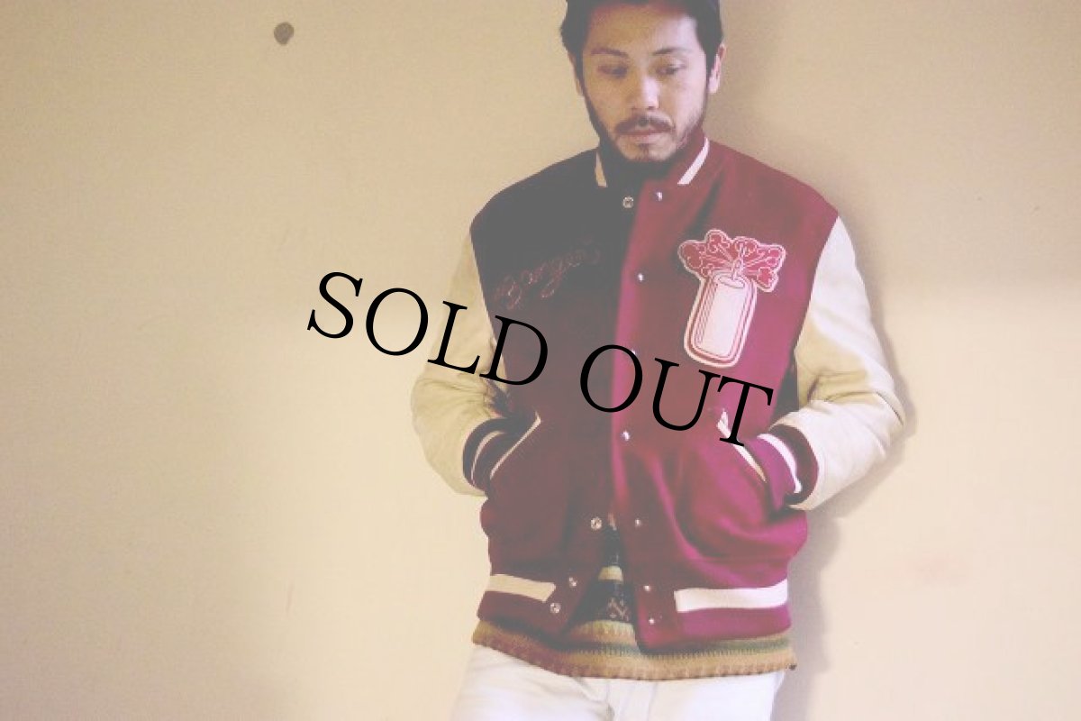 画像5: 50's Whiting "Motators" チェーンステッチ入り ウール×レザースタジャン (5)