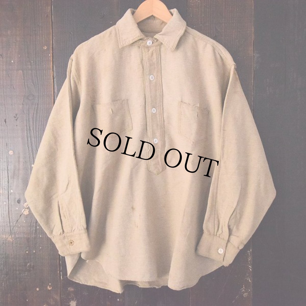 画像2: 1910's BLACK BEAR チンスト＆マチ付きウールワークシャツ (2)