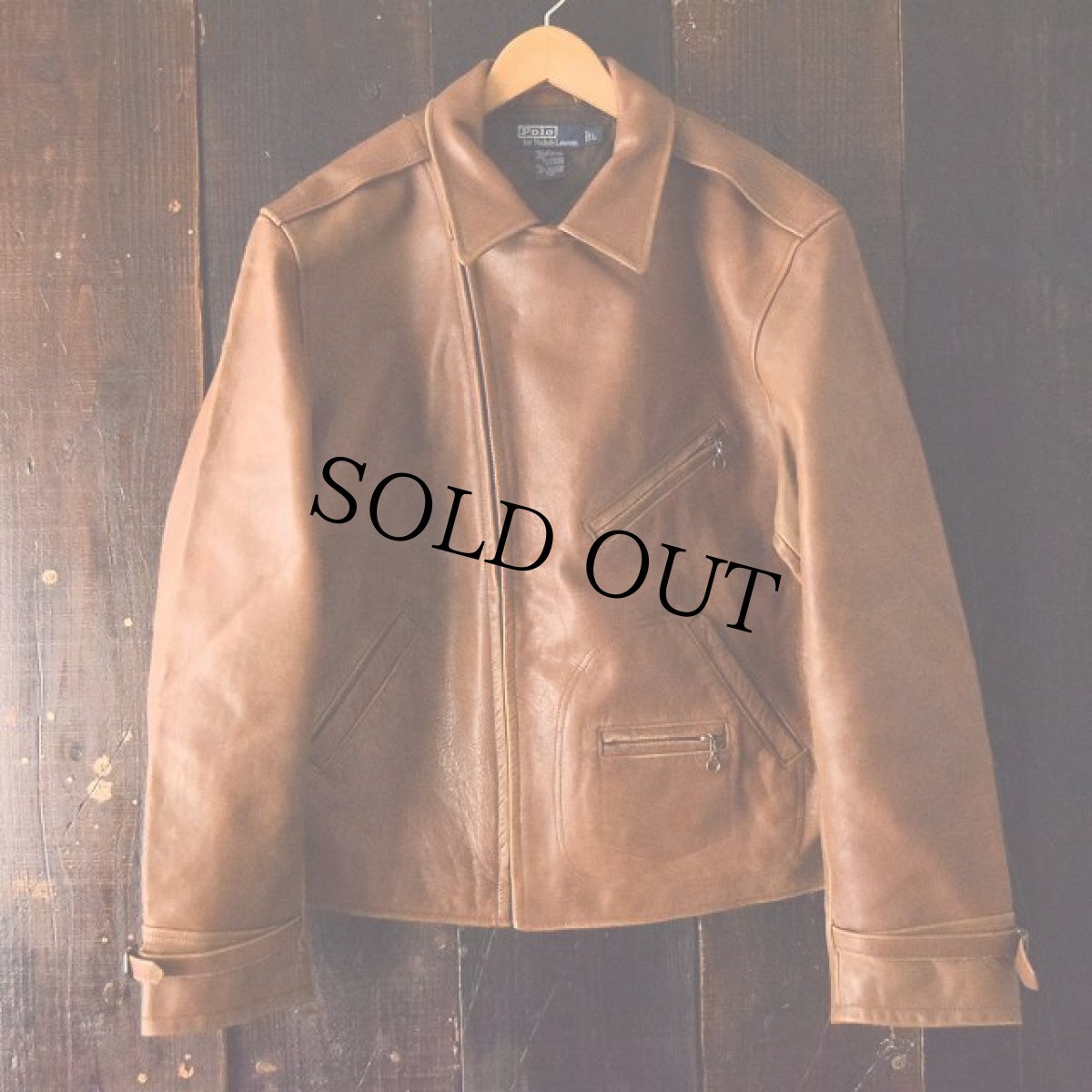 画像2: 90's Ralph Lauren レザーダブルライダースジャケット (2)