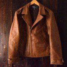 画像1: 90's Ralph Lauren レザーダブルライダースジャケット (1)