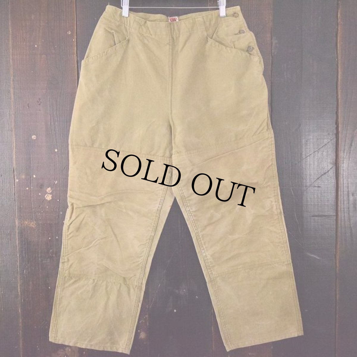 画像2: 30's HIRSH WEIS 2本針シンチバック付き ダックロガーパンツ (2)