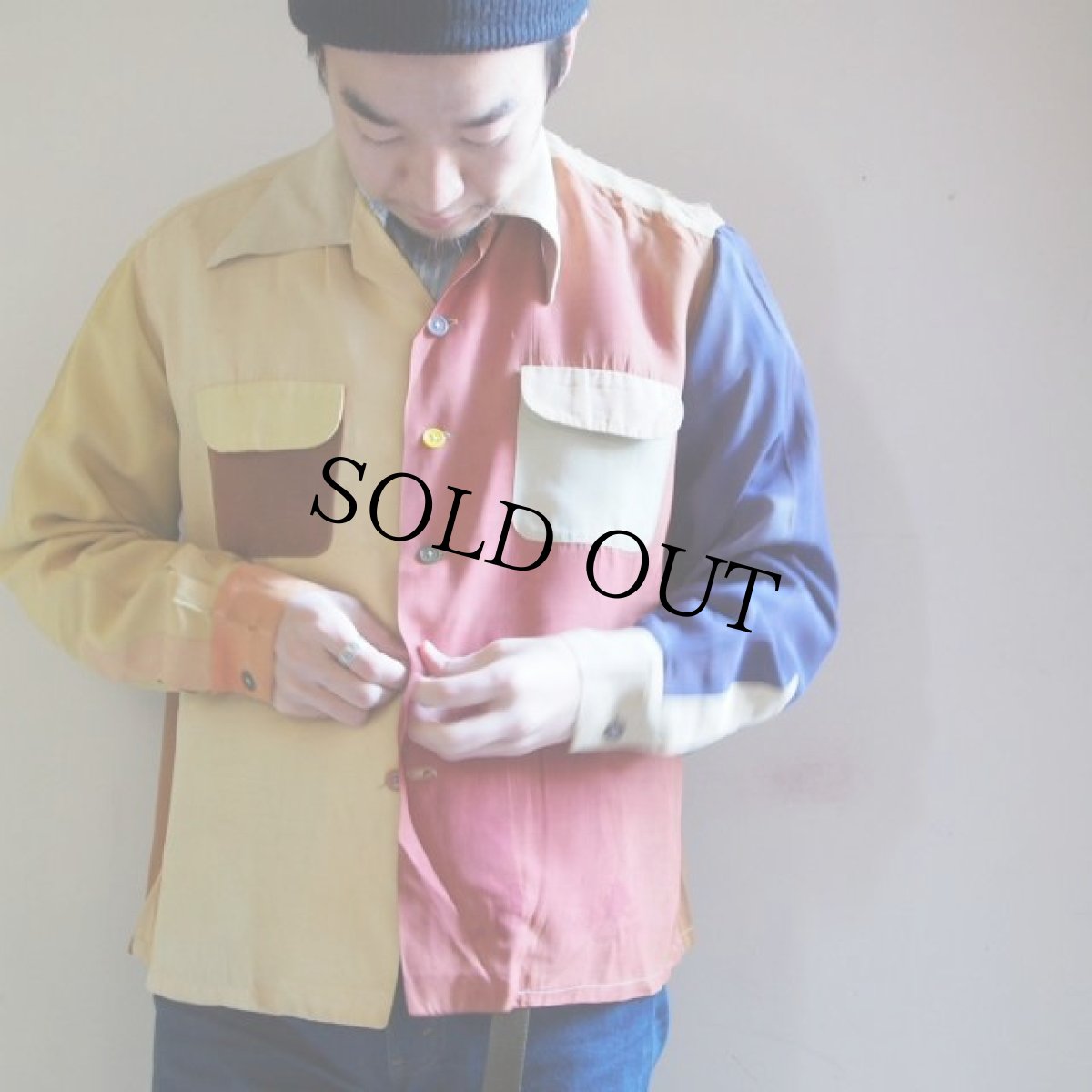 画像3: 50's HOLLYWOOD クレイジーパターン開襟レーヨンシャツ (3)