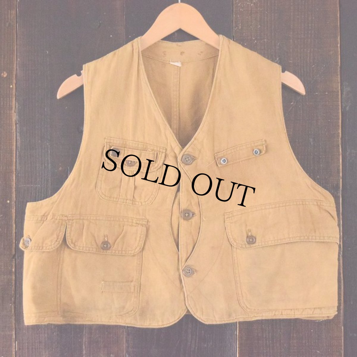 画像2: 20〜30's HETTRICK ハーフムーンポケットハンティングべスト (2)