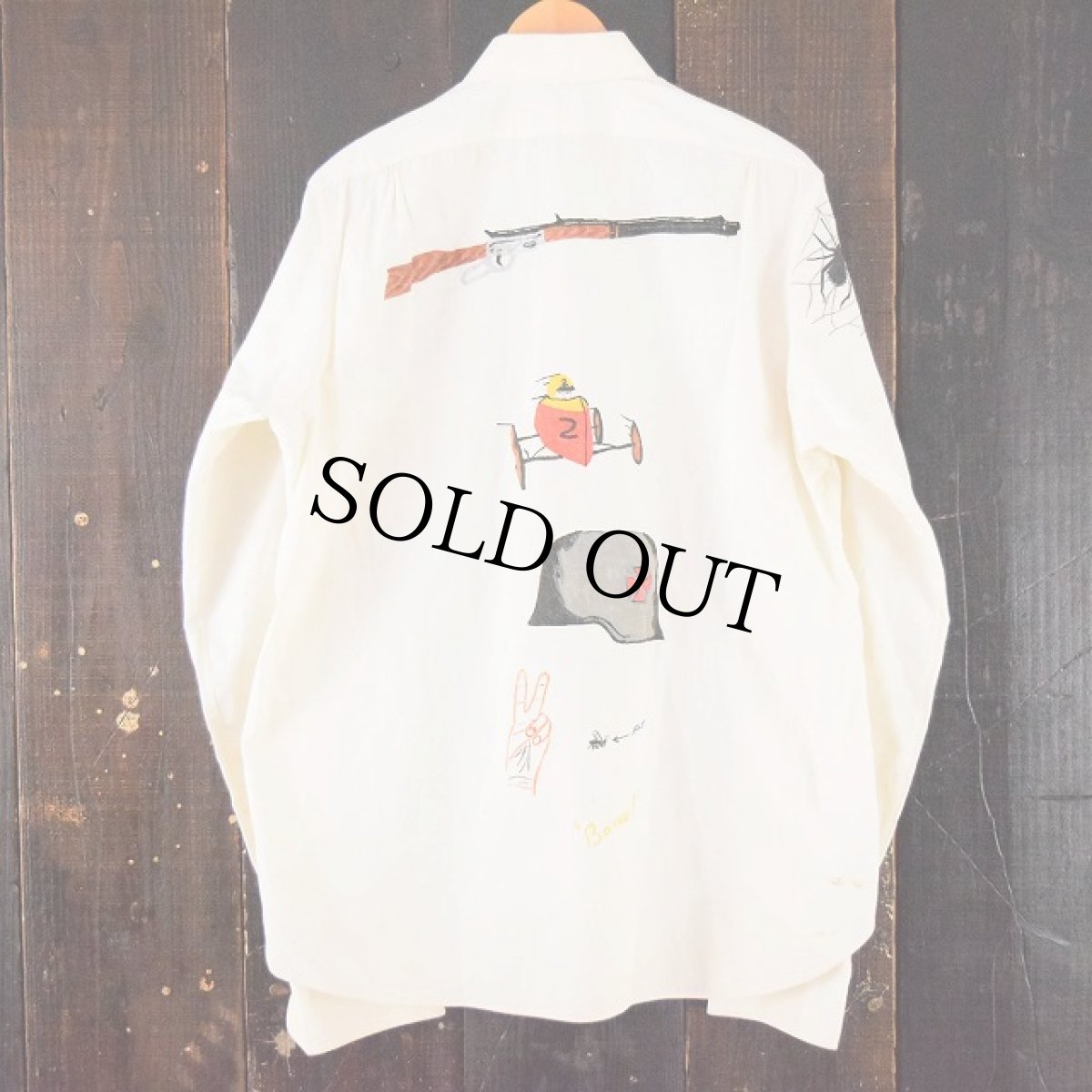 画像2: 50's〜60's ARROW CANADA製 ハンドペイント マチ付き シャツ (2)