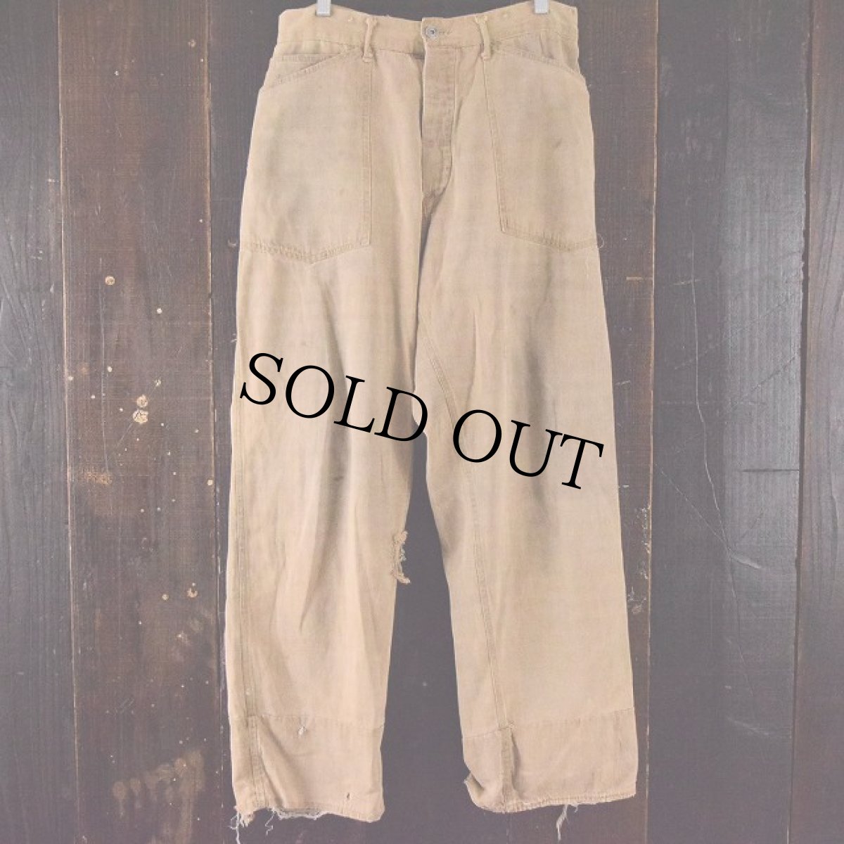 画像3: 1910's US.ARMY ブラウンデニムパンツ (3)