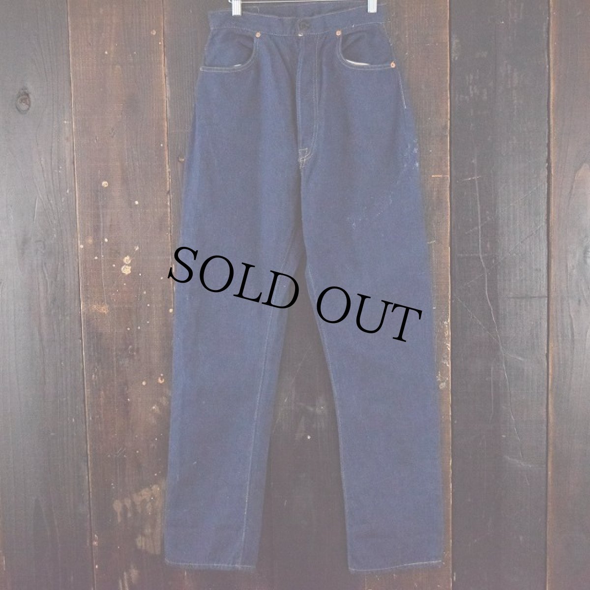 画像2: 〜40's LEVI'S モデル名不明 XX バックポケット無し リネンパッチデニムパンツ (2)