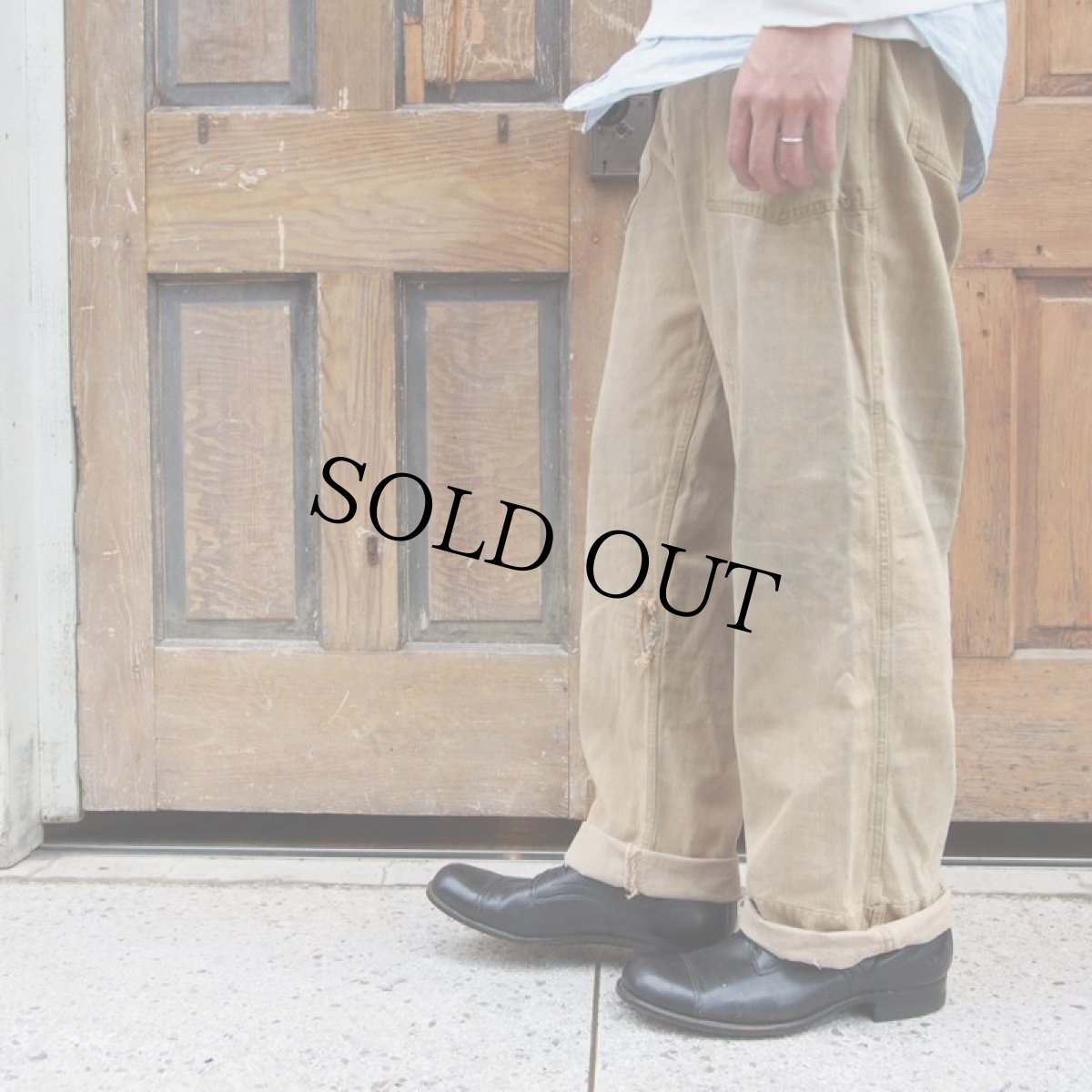 画像4: 1910's US.ARMY ブラウンデニムパンツ (4)